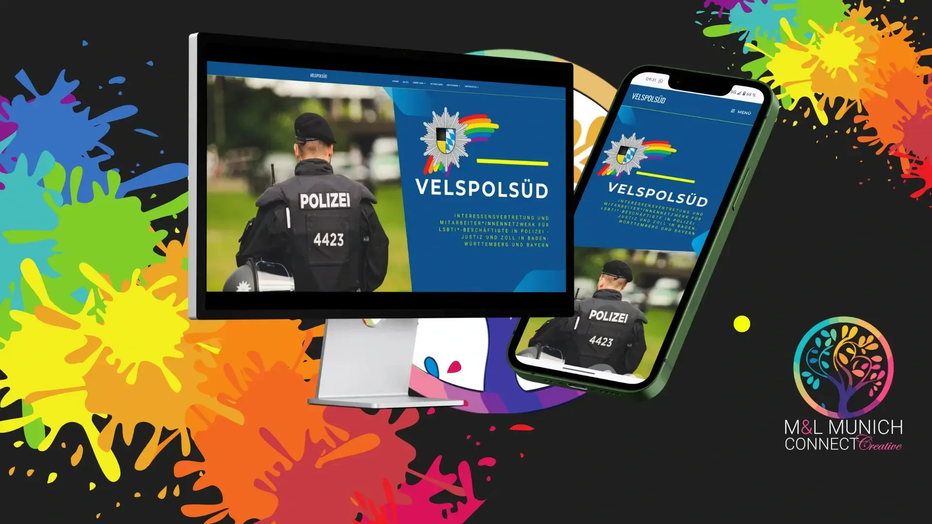 Neue Website von VelsPolSÜD auf Monitor, Tablet und Smartphone